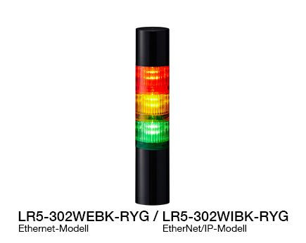 Torrette di Segnalazione a LED Φ50 (compatibili con controllo Ethernet / EtherNet/IP) Serie LR5-LAN